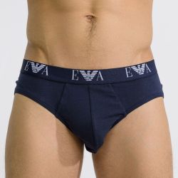 Мужские трусы брифы набор из 3 штук (белый, черный, синий) Emporio Armani 111734_CC715 56110