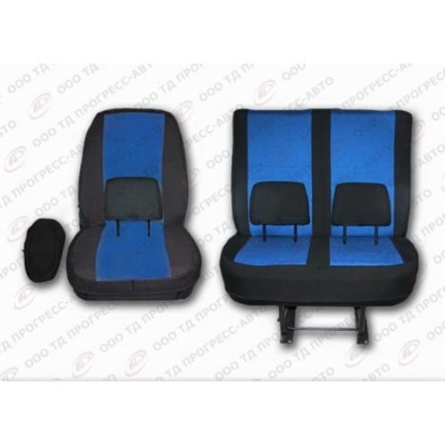 Чехлы на сиденье /Г-3302 NEXT, Г-4111/ 3 мест. (3 подголовника) Жаккард синий (Газелист52)