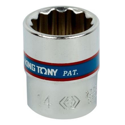 Цена на KING TONY (233014M) Головка торцевая стандартная двенадцатигранная 1/4", 14 мм