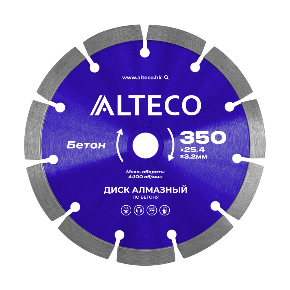 Диск алмазный по бетону ALTECO 350x25.4x3.2 мм