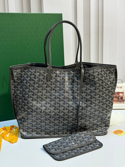 Графитовая двухсторонняя сумка шоппер Anjou GM Maison Goyard