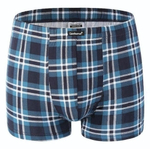 Удобные мужские клетчатые трусы-боксеры (Размер: 4X) (Цвет: синий с голубым)