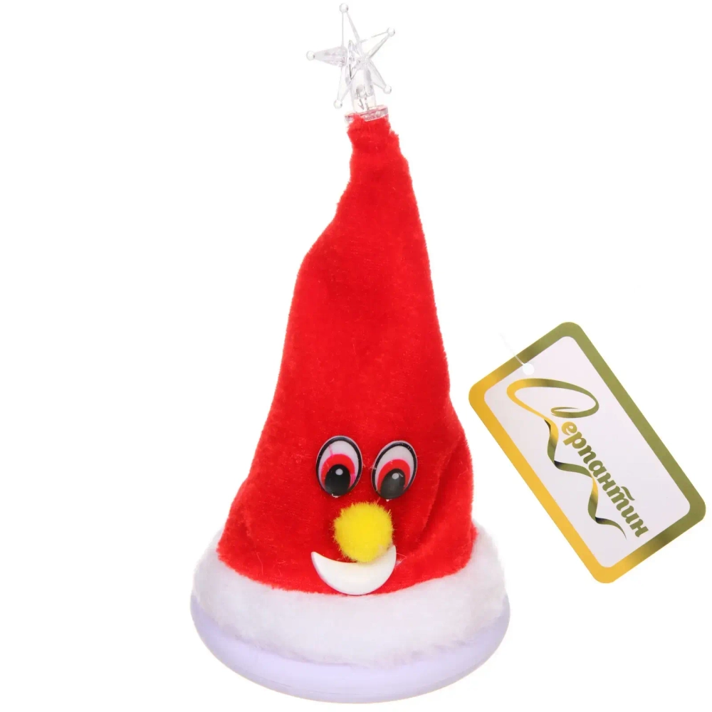 Ёлка музыкальная 17,5 см «Веселье», красный (работает от 3*АА - в комплект не входят)