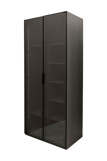 GD-10013-6 Шкаф Alto двухд с полками, цвет серый Кобальт, дверцы стекло(тонир) 100*57*228.5см