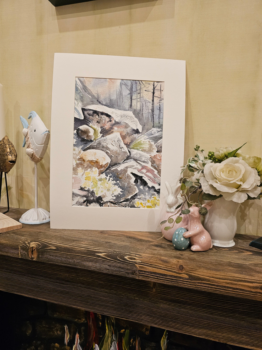 Картина авторская акварельная в паспарту 30х40 см на стену для интерьера "Земля Карелии"