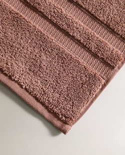 ZARA HOME БАННОЕ ПОЛОТЕНЦЕ С ДВОЙНОЙ КАЙМОЙ, РОЗОВЫЙ