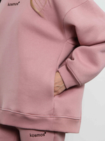 Свитшот женский оверсайз с начесом Розовая пудра