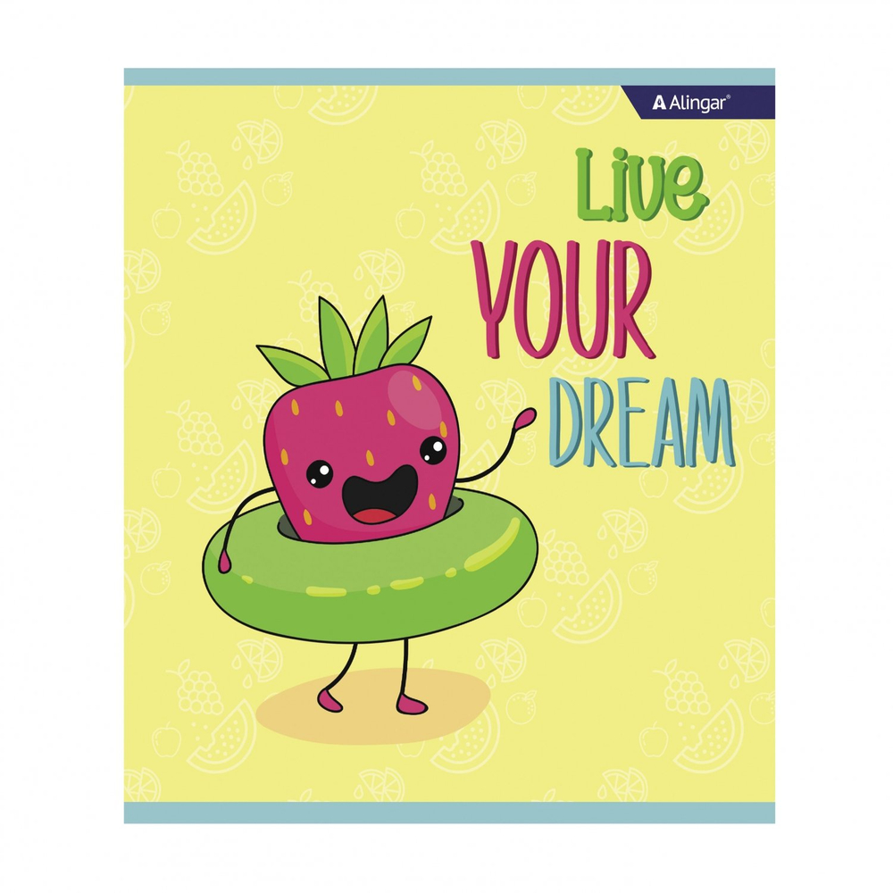 Тетрадь 36л., А5, клетка, Alingar "Crazy fruits", скрепка, мелованный картон (стандарт) , блок офсет, 4 дизайна в пленке т/у