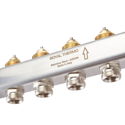 Коллектор нерж. в сборе универсальный 1" ВР-3/4" НР, 8 выходов