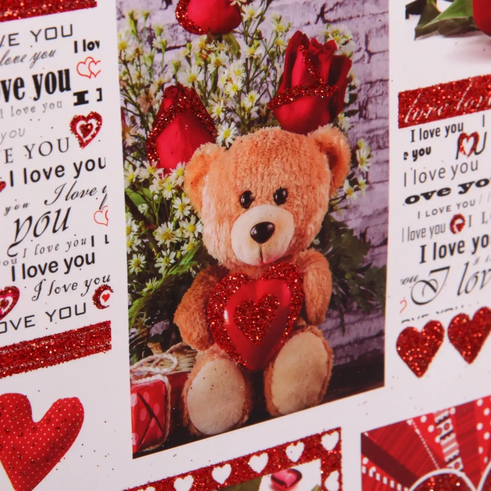 Пакет подарочный «I LOVE YOU!» 18*24*8,5 см, микс