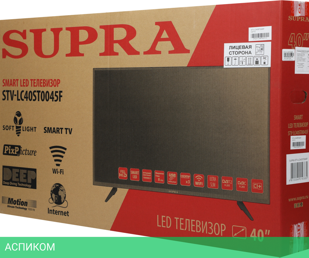Телевизор LED Supra 40" STV-LC40ST0045F