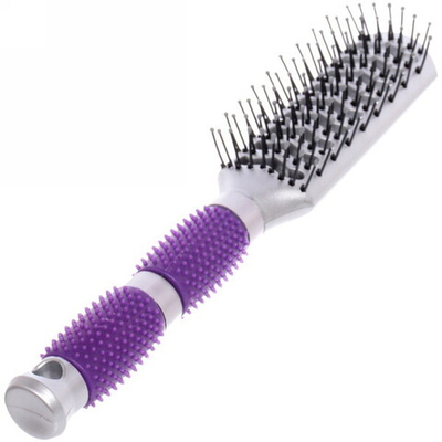 Расческа массажная «Lavanda», вентиляционная, цвет ручки фиолетовый, 23,5 см