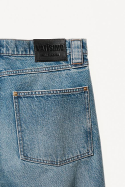 ZARA X WILLY CHAVARRIA ДЖИНСЫ ПРЯМОГО КРОЯ, ГОЛУБОЙ