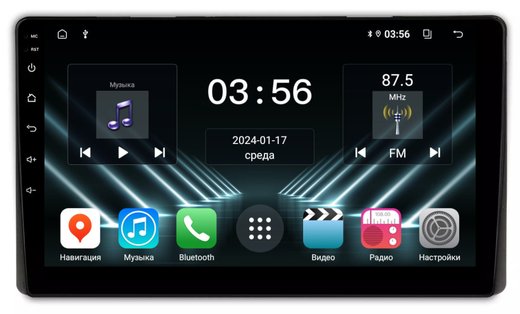 Магнитола для Toyota (внутрь отсека 230х130мм штатной рамки) - FarCar DX9-7040N монитор 9" IPS на Android 13, 4+64Гб, CarPlay