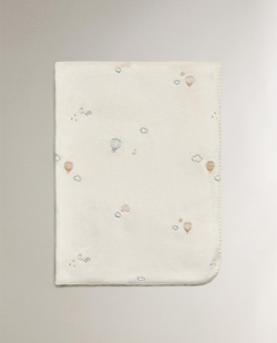 Zara Home плед детский из полиэстера, кремовый, 90x120 см
