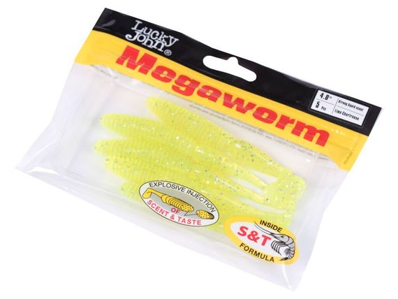 Виброхвосты съедобные LJ Pro Series MegaWorm 4,0in (10,16 см), цв. 071, 5 шт.
