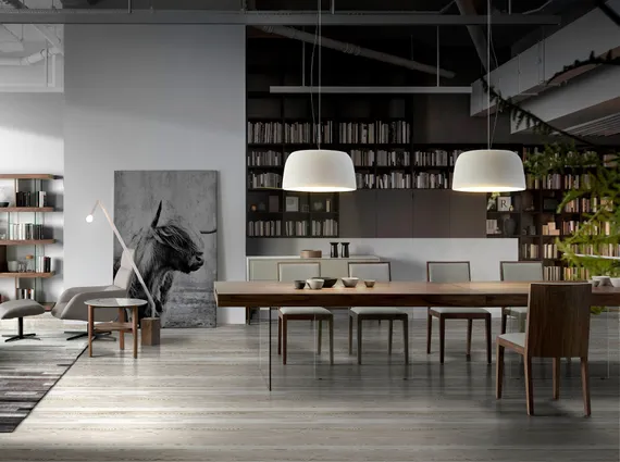 Обеденный стол Angel Cerda 1028, 200х100 см, закаленное стекло, орех