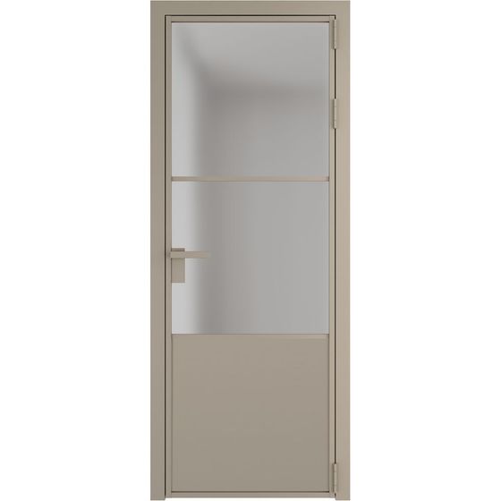 Алюминиевая дверь 20AG никель матовый стекло матовое