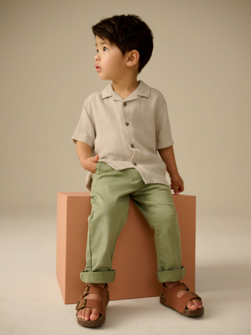 Рубашка с коротким рукавом для мальчика Next AB6-486, Бежевый