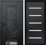 Дверь входная Лабиринт GRAND 01 Венге, стекло белое металлическая