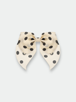 Молочный бант из органзы в горошек