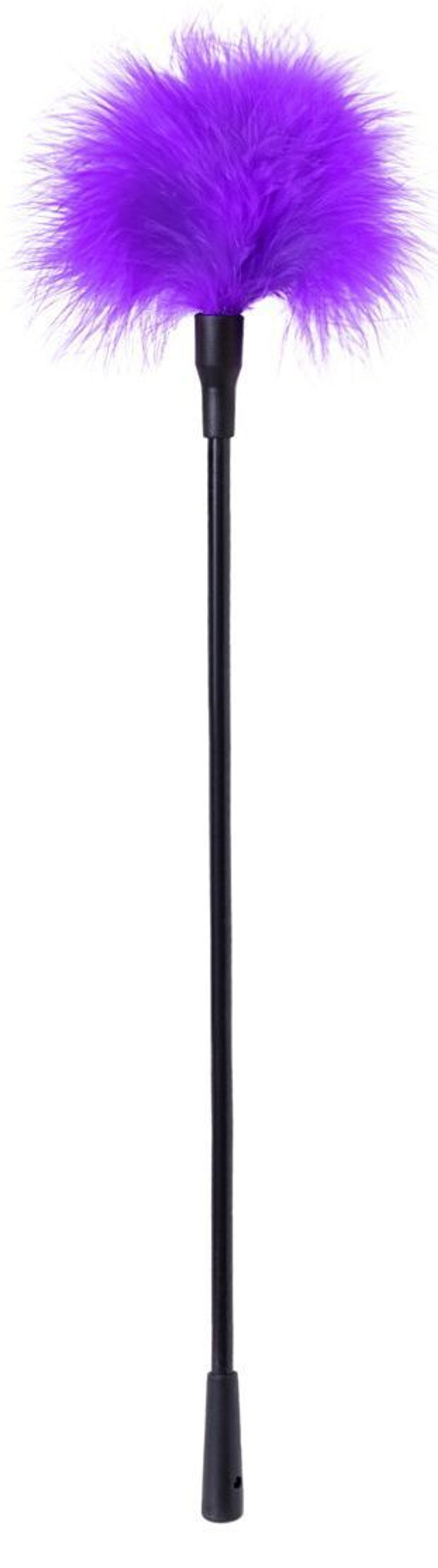 Щекоталка с фиолетовым пушком на кончике - 41,5 см. (Цвет: черный с фиолетовым)