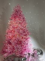 Заснеженная розовая елка «Фэнтези» (Литая хвоя) 270 см / 2,7 м