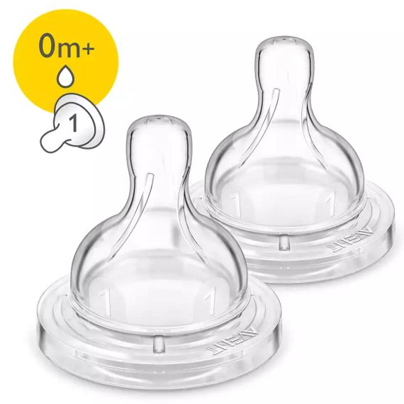 Əmzik 2 pcs Newborn flow teat 0m+ Anti-coli, Classic+ teat