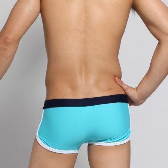 Мужские плавки бирюзовые с темно-синим поясом SEOBEAN Swimsuit Azure Navy