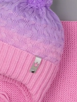Шапка для девочки осенняя вязаная и снуд