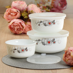 Салатник стеклокерам, кругл, 3 шт, 19,16,14 см, с крыш, Рапсодия, Daniks, W 3X 327/245502