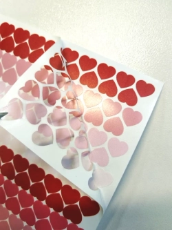 Наклейки сердечки пастельно красные, 324 шт