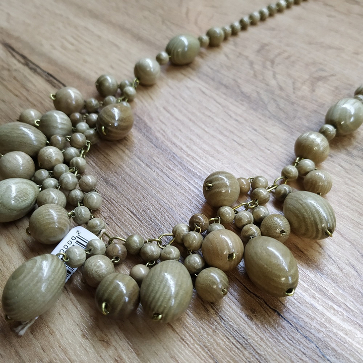 Колье Мускат, дерево, цвет бежевый, 63 см