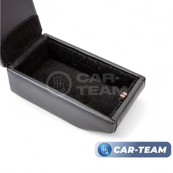 Подлокотник с боксом Renault Logan 2 2014-2022г.в., Sandero 2 2014-2018г.в., Duster 2 с 2015-2021г.в. из экокожи с узором - красный ромбик, (без регулировки сиденья по высоте), "Аламар"