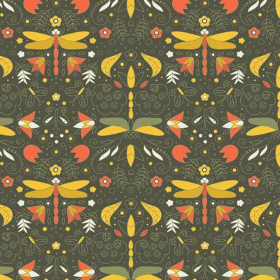 Орнамент со стрекозами