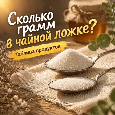 Сколько грамм в чайной ложке — таблица продуктов (сахар, соль, мука, мёд, кофе и масло)