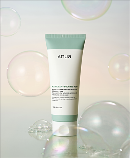Anua Увлажняющий гель для умывания с янтарной кислотой Heartleaf Succinic Moisture Cleansing Foam 150 мл