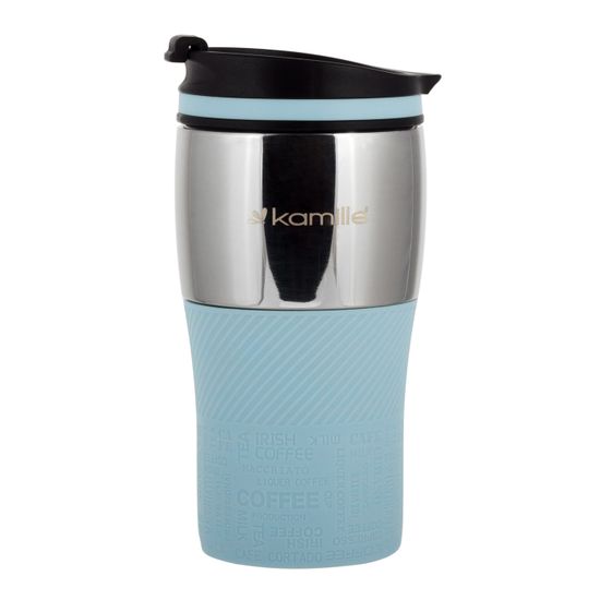 Термокружка 320 мл. из нержавеющей стали Kamille KM 2155 с TPR накладкой