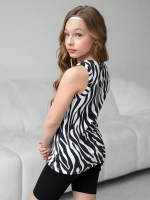 Майка для девочки на лето в рубчик