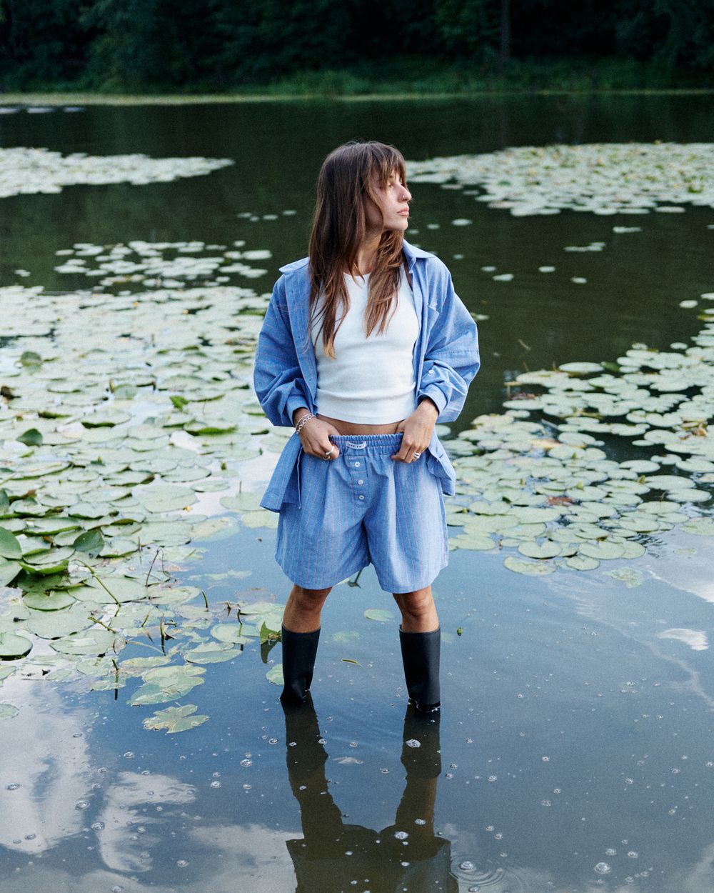 Шорты One Two Boxer синие / оранжевые