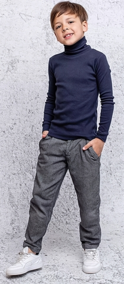 Водолазка для мальчиков 010_ШБ дл.рукав синий р.146 (Батик)