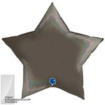 Г Шар звезда 36'' / 91 см Голография Черная платина (БГ-150)