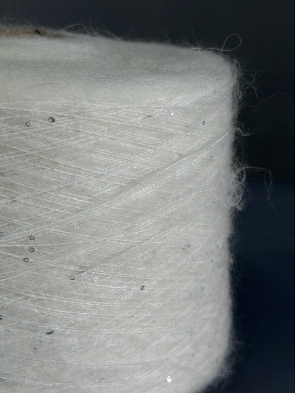Пряжа GIOVE PAILLETTES 1/6500 (45% па, 32% полиакрил, 23% мохер) 650м/100гр, белый