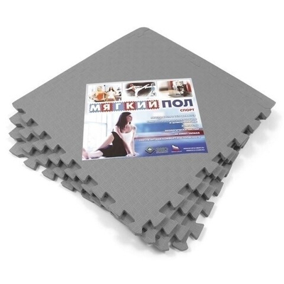 Мягкий пол Спорт 50х50х1,4 см серый до 10 шт. Серый