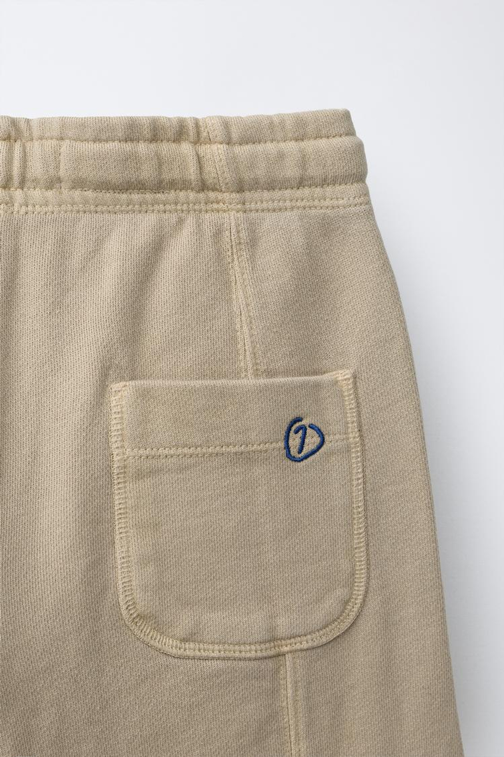 ZARA БРЮКИ STRAIGHT ИЗ МЯГКОЙ ТКАНИ С ВЫШИВКОЙ, ПЕСОЧНЫЙ