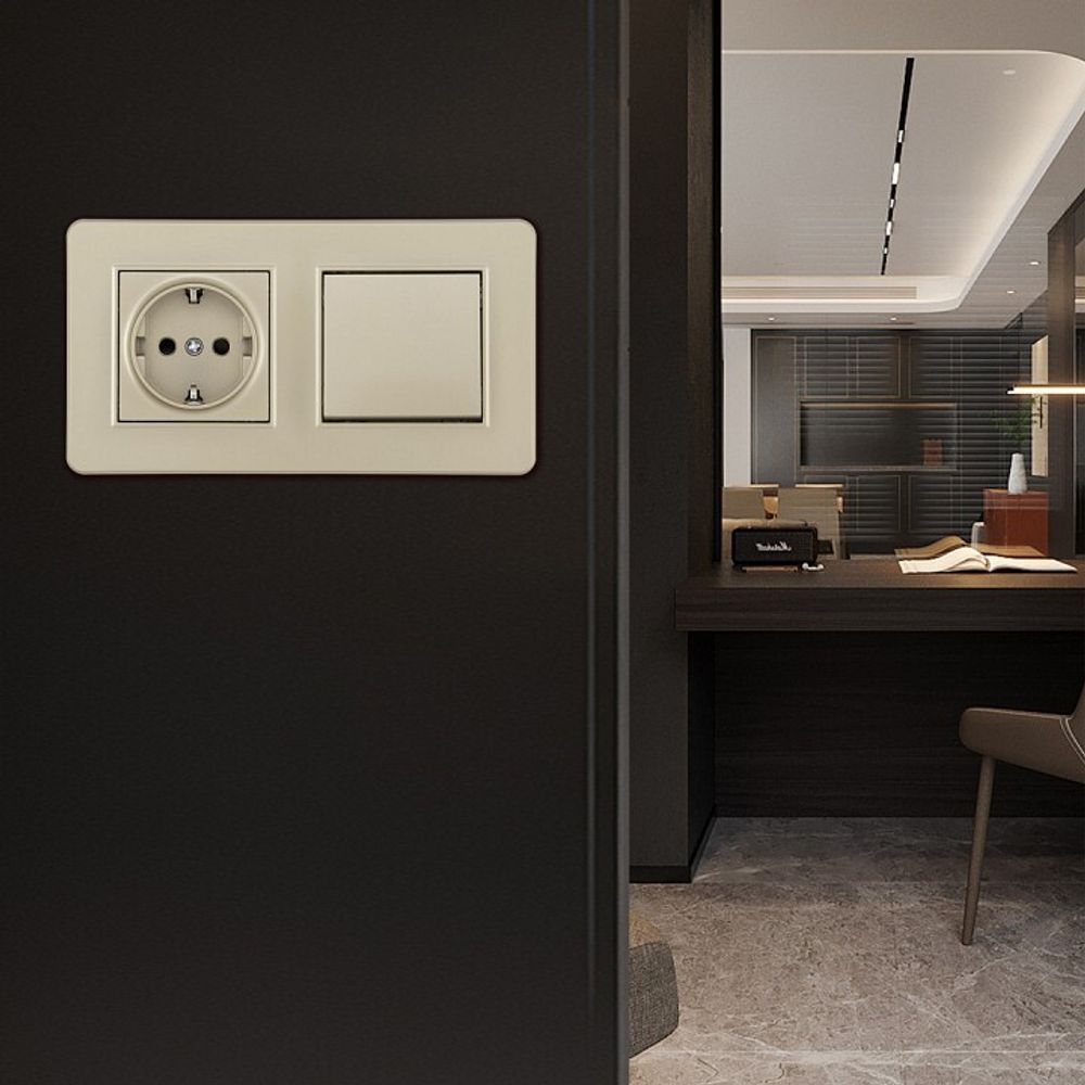 Блок с розеткой и выключателем Arte Milano SET16-2 SET16-2-40-1-30-1 shampan