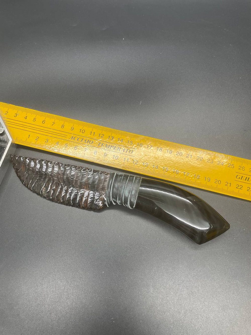 Обсидиановый клинок с рукоятью из обсидиана 22 см