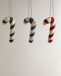 ZARA HOME НАБОР ЕЛОЧНЫХ УКРАШЕНИЙ «ЛЕДЕНЦЫ ИЗ ФЕТРА» (НАБОР ИЗ 3 ШТУК), РАЗНОЦВЕТНЫЙ