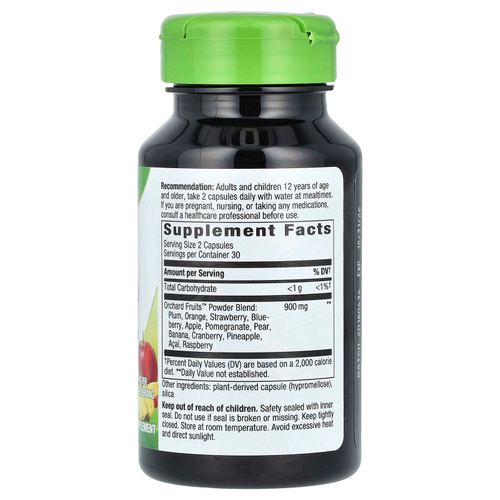 Nature's Way, Orchard Fruits, фруктовая смесь в порошке, 60 веганских капсул