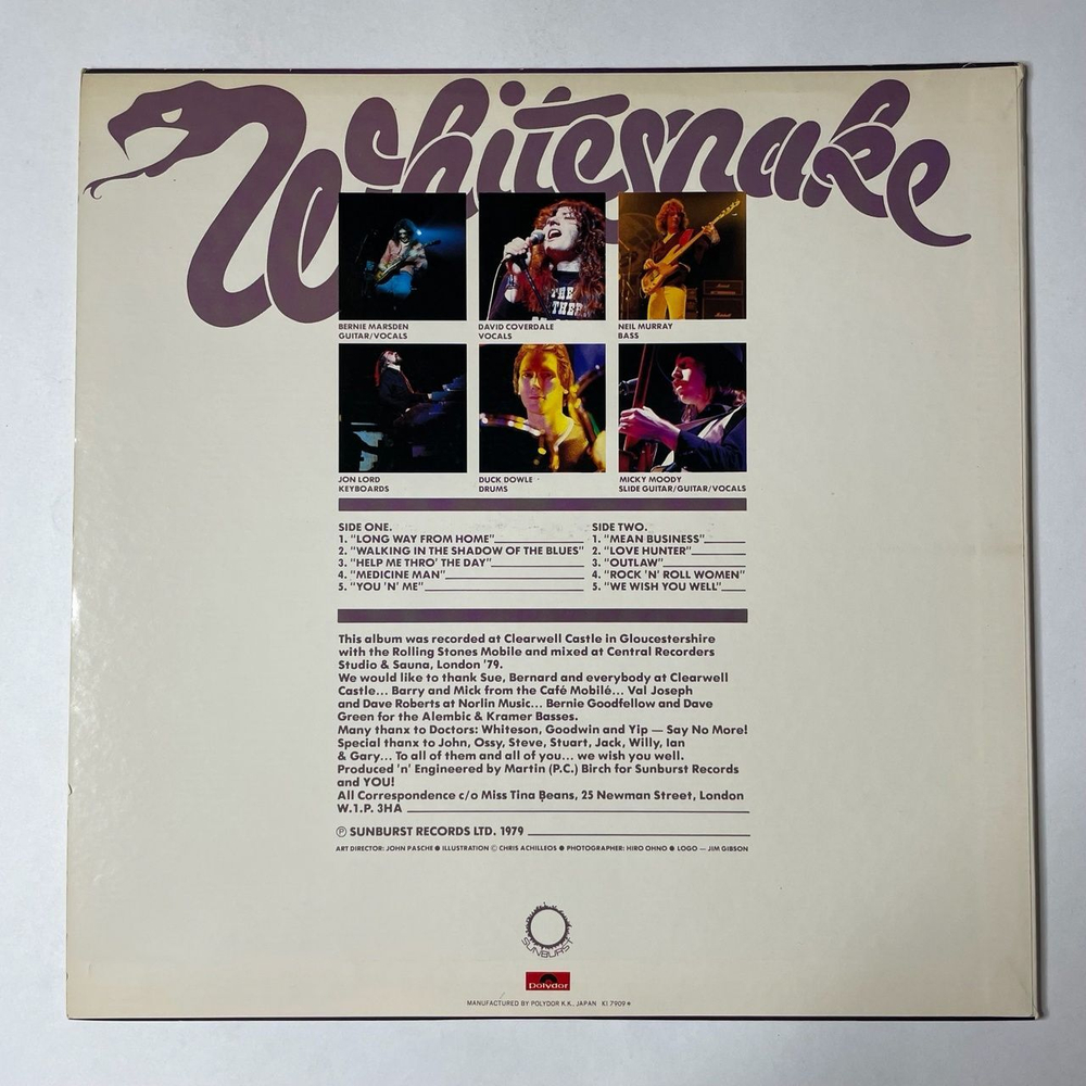 Винтажная виниловая пластинка LP Whitesnake Lovehunter (Japan 1979) (No Obi) Long Way From Home